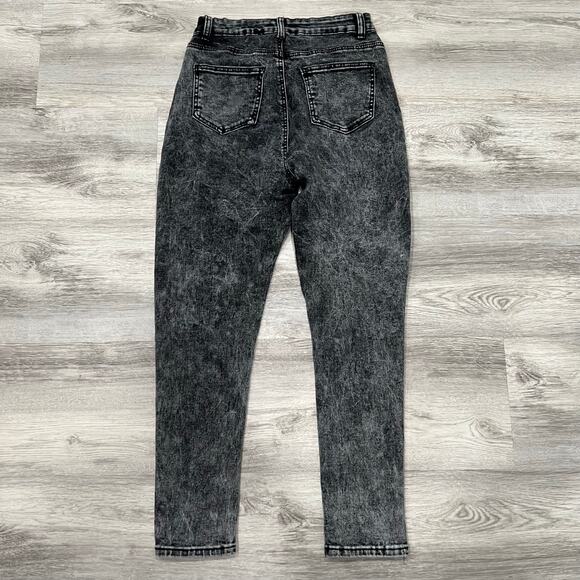 Bamboo Acid Wash High Rise‎ Skinny Jeans Black Wash Denim Pants Size 9/10 - Picture 1 of 8